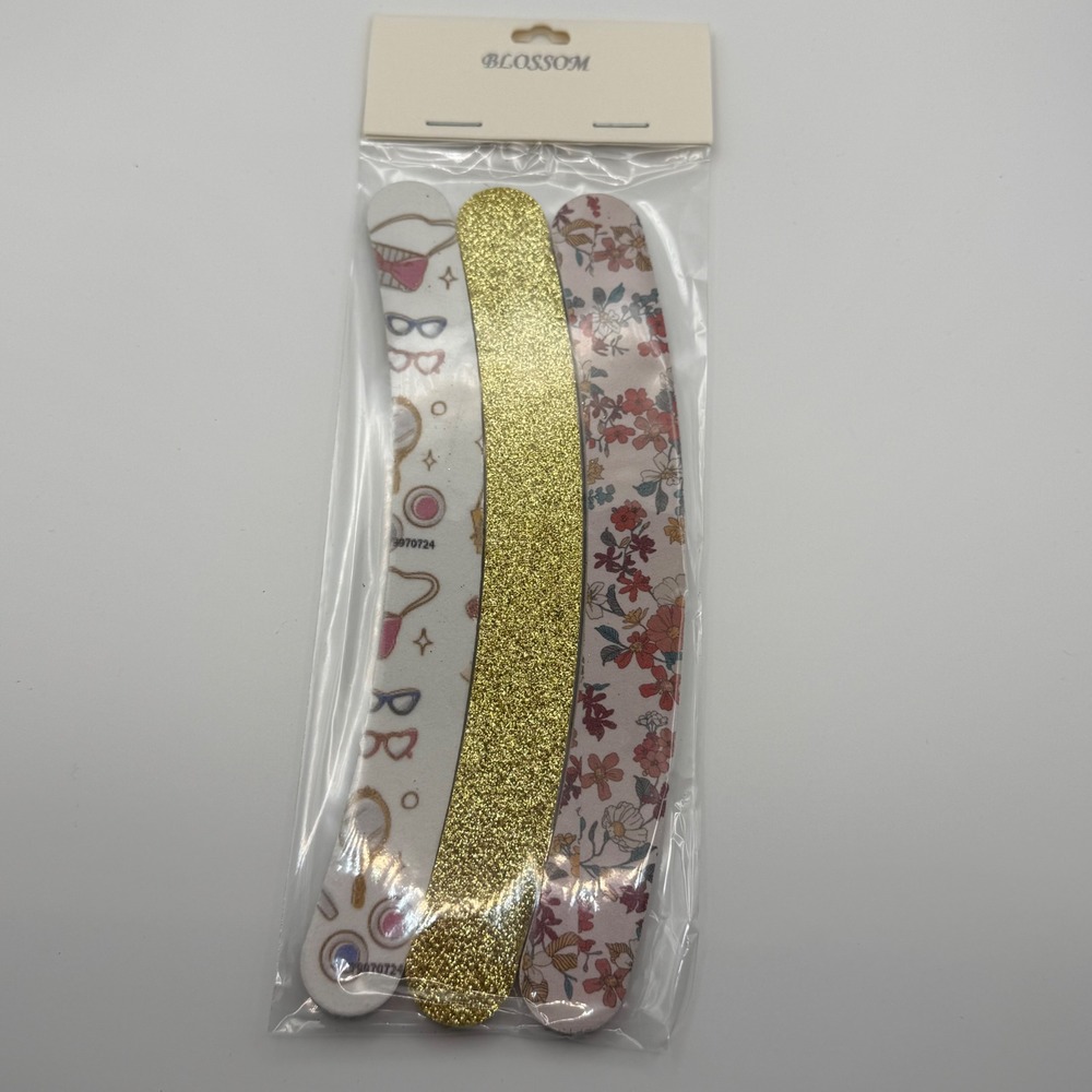 Blossom Nail Files Set Glitter Floral Eyeglasses Pattern Manicure Pedicure‎ Tool